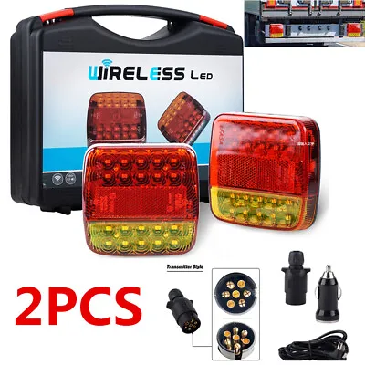 12V LED Magnetic Wireless Tow Towing Trailer Rear Tail Lights 2000mAh Battery • $59.99