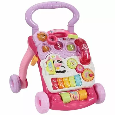 VTech Sit To Stand Learning Walker Baby Toddler Push Walker Pink • $28.99