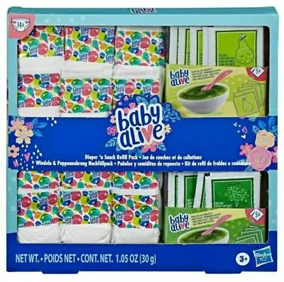 NEW Baby Alive Diaper 'n Snack Refill Pack 14 Diapers & 10 Food Packs • $49.56