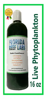 LIVE Phytoplankton (Nannochloropsis) - 16 Oz - Florida Reef Labs™ FAST SHIPPING • $15.45