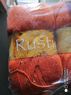 James Brett Rustic Tweed Aran With Wool Knitting Yarn 1x400g Dat50 Orange Mix • £14