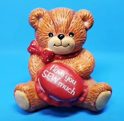 Enesco Lucy And Me Lucy Rigg I Love You Sew Much Ceramic Bear Valentine's Day • $12.99