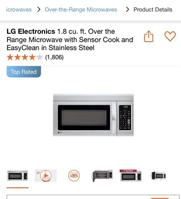 BRAND NEW! LG  Over-the-Range Microwave Oven 1.8 Cu Ft • $270