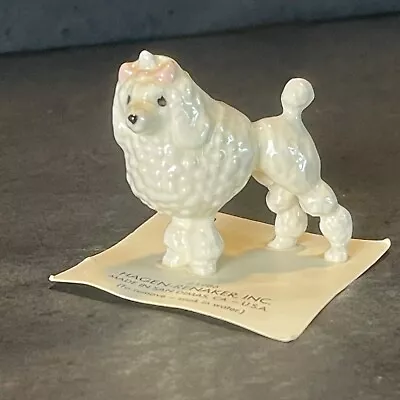 Hagen Renaker White Poodle With Pink Bow A 82 Miniature Dog Original Paper Tag • $18