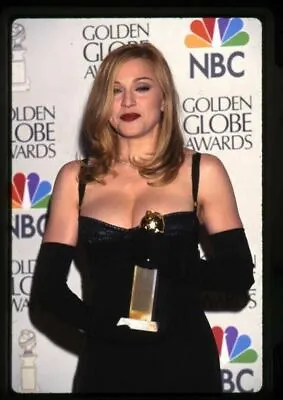 Madonna Busty Dress Holding Golden Glovbe Award Original 35mm Transparency • $24.99