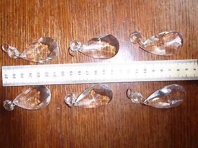 Seven Vintage Chandelier Crystal Glass Drops. Great Condition. • £3