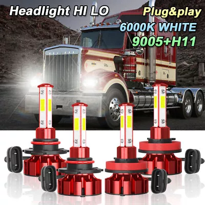 For 2008-2019 Kenworth T170 T270 T370 Truck Headlight Bulbs Kit High Low Beam • $45.12