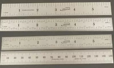 IGaging 6 Ruler Rule 1/8  1/64  (SAE Only) Or 1/32 1/64 MM (SAE & Metric) • $8