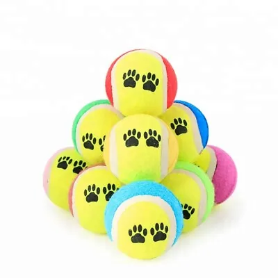£7.99 • Buy Dogs Paw Tennis Balls Chew Catch Fetch Rubber Ball Quality Lot Thrower Launcher