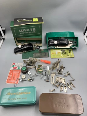 $29 • Buy Vintage LOT Of SEWING MACHINE PARTS Attachments, Accessories GREIST  PFAFF