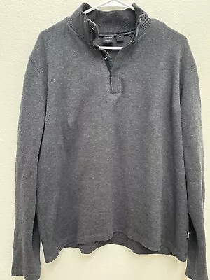 HUGO BOSS 1/4 SNAP BUTTON 100% Cotton PULLOVER SWEATER Sz Mens 2XL • $24