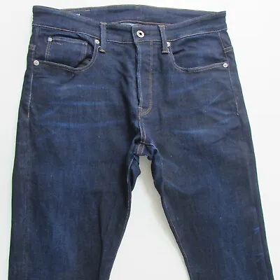 G-Star Jeans Mens W33 L32 Blue Taper Denim Button Fly 3301 • $49.95