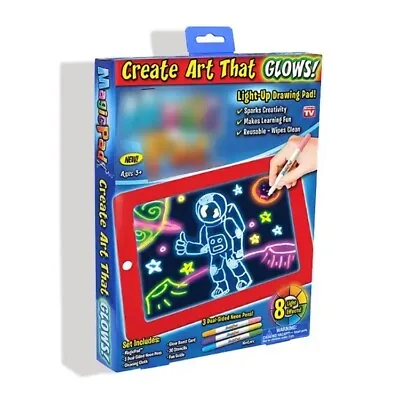 Drawing Pad Led Light Up Glow Art Sketchpad Magic Writing Board Kids Gift Toys • £11.50