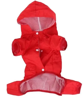 Pet Dog Raincoat Waterproof Clothes Jumpsuit Puppy Hooded Jacket Dogs Rain Coat • £5.80