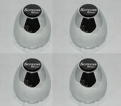 4 Cap Deal Supreme 3.25  Bore 98-1163 Dome Bullet Wheel Rim Chrome Center Caps • $49.99