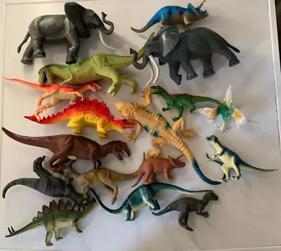 Vintage Small Plastic Dinosaur Figures Bulk Lot • $25