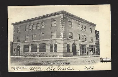 $18.95 • Buy First National Bank, Ridgewood, NJ, B&W Postcard, Post Marked 9-4-1906!