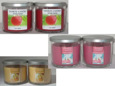 Yankee Candle Simply Home Medium Jar Burns 30-40 Hrs 2 Wick Set Lot Of 2 U Pick • £46.59