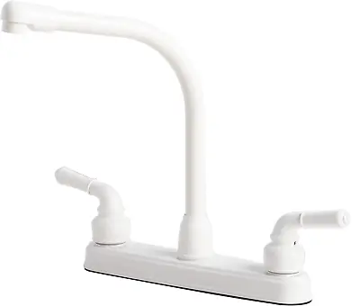 1200WT RV Mobile Home Non-Metallic High Rise Swivel Kitchen Sink Faucet White F • $50.99