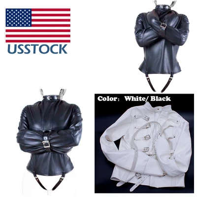 $32.14 • Buy Leather Tight Binding Clothing Imprison Constraints Bind Game HARNESS Jacket