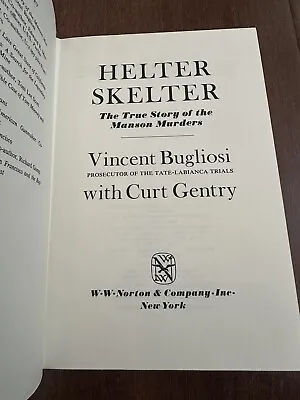 Helter Skelter (Manson Murders) Vincent Bugliosi (1974) Hardcover First Edition • $22