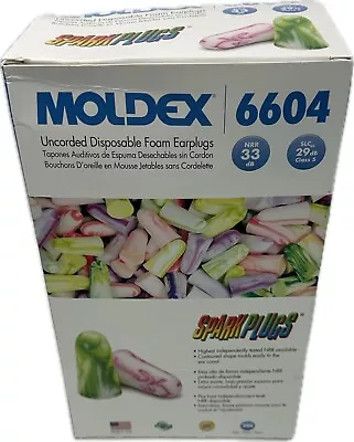 200 Pair Moldex SparkPlugs 6604 Disposable Uncorded Soft Foam Ear Plugs NRR 33 • $27.89