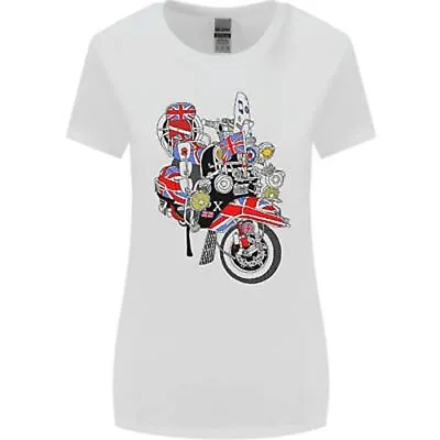 Union Jack MOD Scooter British Flag Bike Womens Wider Cut T-Shirt • £9.99