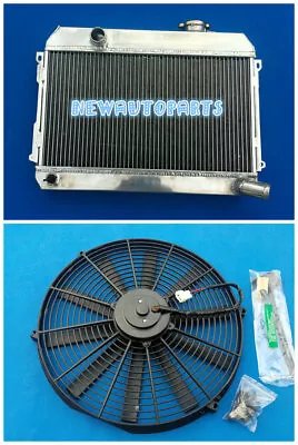 3 Row Aluminum Radiator + Fan For DATSUN 510 610 620 710 720 L20B 1968-1973  MT • $170