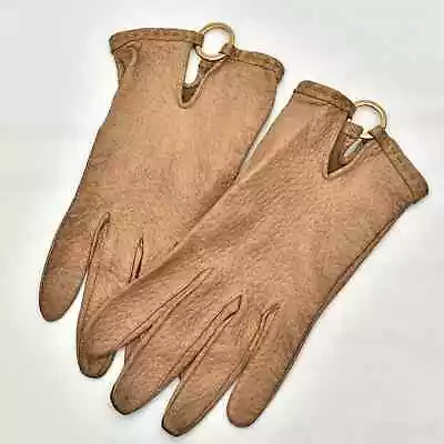 Vintage Women's Leather Driving Gloves Tan Small • $20.30