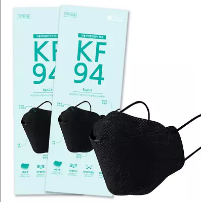 10 Pcs KF94 Made In Korea Adult Face Mask 4 Protective Layer 3D Filter In Black • $28.89