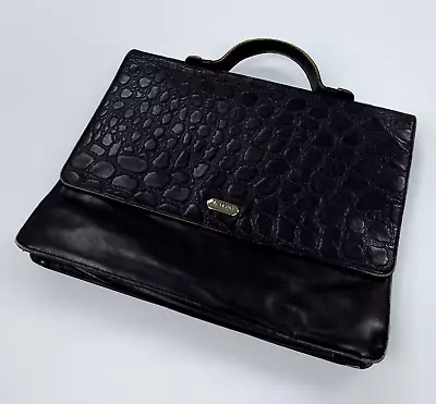 Stunning Vintage 80's LANVIN PARIS Crocodile Leather Briefcase Messenger Bag • $199.99