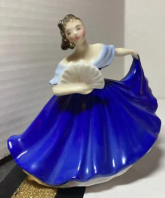 Vintage Royal Doulton Bone China Figurine  Elaine  Lady In Blue HN 3214 Figurine • $35