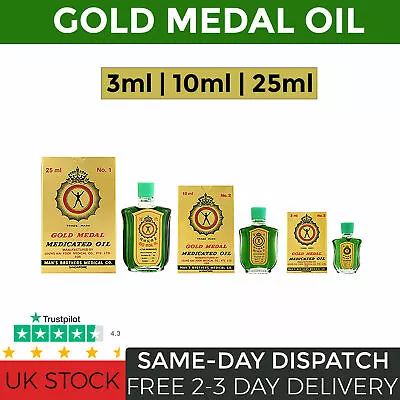 Gold Medal Medicated Oil 3ml | 10ml | 25ml For Cold Blocked Nose Muscle Pain • £5.49