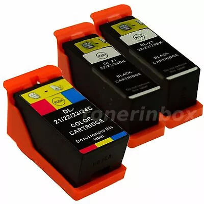 $12.79 • Buy 3PK Series 21/22/23 Ink Cartridges Black/Color For Dell V515w V313w V313 Printer