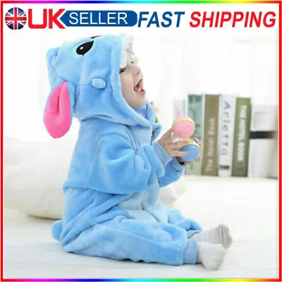 Baby Boy Blue Stitch Warm Birthday Fancy Party Costume Coverall Outfit Unisex • £8.32