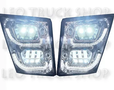 Volvo VNL LED Fog Light Plus LED Trim Chrome | Pair | (LH+RH) | Fits 03-17 • $152.99