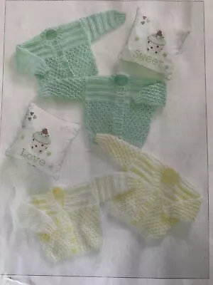 £3 • Buy Baby Cardigans Knitting Pattern In Dk, Premature-12 Months E38