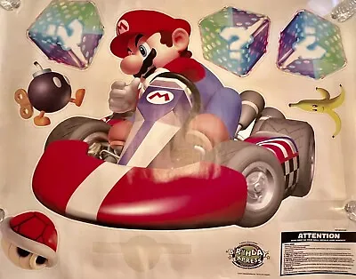 Nintendo Mario Bros Mario Kart HUGE Wall Decals! Mario Car Is 38” Tall! HTF OOP • $12.95