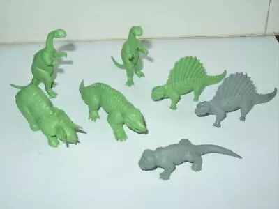 Complete Set Of 7 Marx 1960s -  Small Mold  Prehistoric Dinosaur Figures (EX) • $69.99