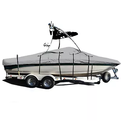 $260.95 • Buy Deluxe V-Hull Fishing Tournament Boat W/Ski Wakeboard Tower Boat Cover 23'L