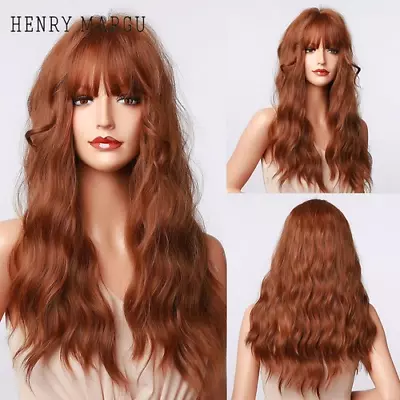 Long Wavy Blonde Wigs Bangs Cosplay Lolita Synthetic Wigs Heat Resistant Fiber • £33.47