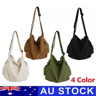 $26.80 • Buy Men Women Soft Canvas Shoulder Crossbody Bag Large Capacity Messenger Handbags