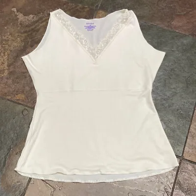 $28.95 • Buy 922 Spanx 1X Ivory Lace V Neck Camisole Cami Tank Longer Length Shaping Top #31