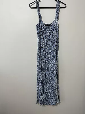 $20 • Buy SPORTSGIRL Women’s Blue Floral Maxi Dress Front Split Size 8