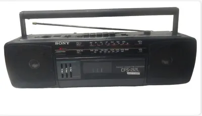Sony CFS-212L Black Wired AM/FM Radio Stereo Cassette-Corder Tape Player Boombox • £7.77