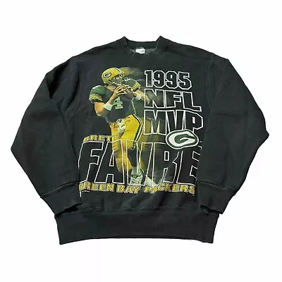 Vintage Brett Favre Lee Sport Men's Green Bay Packers Sweatshirt Size S • $29.98