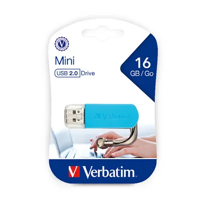 Verbatim Store'n'Go 16GB Mini USB Stick Drive File Storage For Laptop/PC Blue • $21