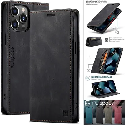 Flip Magnetic Leather Wallet Case For IPhone 11 12 13 14 15 Pro Max 6 7 8 XS XR • £7.79