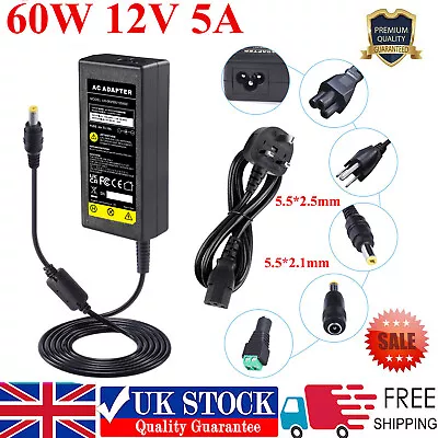 12V 5A Battery Charger For Electric Ride On Toy Kids Car RGB LED Strip Light Hub • £11.49