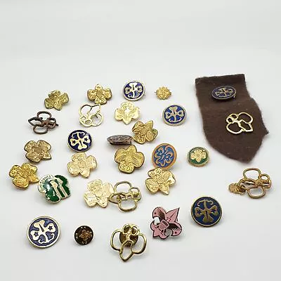 +Vintage Girl Scout Gold Tone+Sash Pin Lot • $9.99